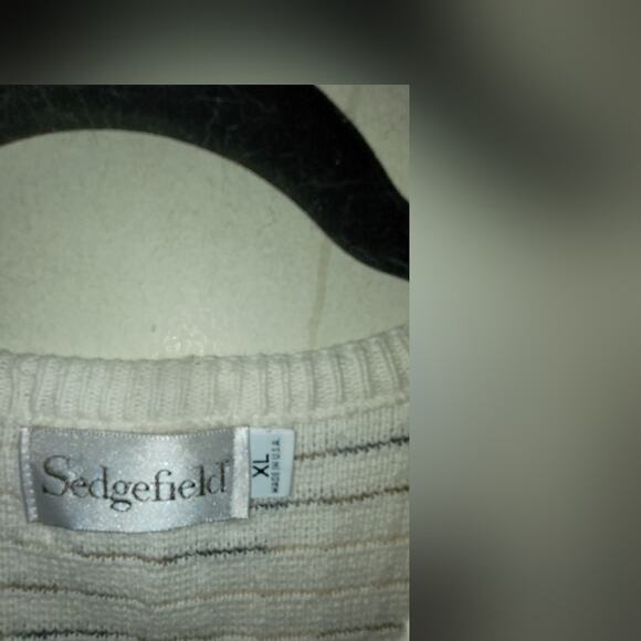 Vintage Sedgefield Mens Sleeveless Vest Size XL Cream & Brown Golf Sweater - Picture 3 of 6